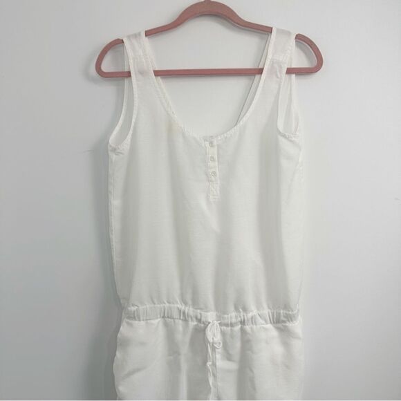 Anthropologie Cloth & Stone White Tencel Open Back Jumpsuit Sz Large - Picture 4 of 14